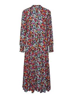 YAS Damen Yasalira Ls Long Shirt Dress S. Noos, Garden Topiary/Aop:small Flower Print, L von YAS