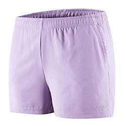 YAWHO Damen Sporthose Kurz Laufshorts Trainingsshorts Sweatshorts Sport Kurze Hose Sommer Schnelltrocknend Atmungsaktiv für Running Jogging Yoga Gym (80867 Violet, M) von YAWHO