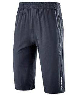 YAWHO Herren Sporthose Kurz Hose Laufshorts Trainingsshorts Schnelltrocknend mit Reißverschlusstasche/Jogging Hose für Workout,Laufsport,Fitness (Grey (1909), S) von YAWHO