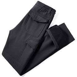 YAWHO Herren Wanderhose Outdoorhose Trekkinghose Softshellhose Funktionshose Cargohose/Schnell Trockend Wasserdicht Winddicht (Black 108, XL) von YAWHO