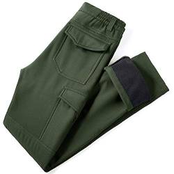 YAWHO Herren Wanderhose Outdoorhose Trekkinghose Softshellhose Funktionshose Cargohose/Schnell Trockend Wasserdicht Winddicht (Green 108, L) von YAWHO