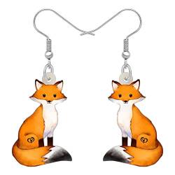 YAYAKO Niedliche Fuchs Ohrringe Modeschmuck Acryl Tropfen baumeln Ohrringe für Frauen Mädchen Party Favors Fuchs Geschenke Charms (Orange) von YAYAKO