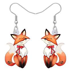 YAYAKO Niedliche Fuchs Ohrringe Modeschmuck Acryl Tropfen baumeln Ohrringe für Frauen Mädchen Party Favors Fuchs Geschenke Charms (Orange 434) von YAYAKO