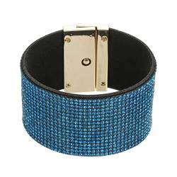 YAZILIND Damen Armreif Strass Party Mode Übertrieben Armband Club Schmuck Freundschaft Geschenke (Blau) von YAZILIND