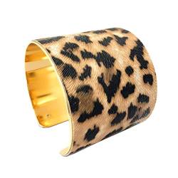 YAZILIND Damen weit offener Armreif Party Leopard übertrieben Armband Club Schmuck Geschenke (Leopard) von YAZILIND