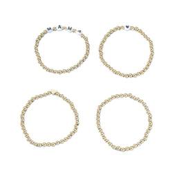 YAZILIND Geschenk für Frauen Armbänder Gold plattiert Perlen stapelbar Vintage Muttertag Schmuck von YAZILIND