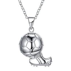 YAZILIND Mode 925 Sterling Silber Kette Schuhe Fußball World Cup Sport Anhänger Halskette für Frauen von YAZILIND