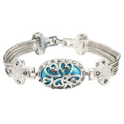 YAZILIND Mode Damen hohl Armband Luxus edelstein Strass Vintage schmuck übertrieben persönlichkeit Freundschaft armbänder Silber + blau von YAZILIND