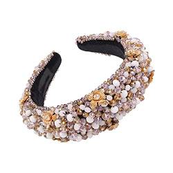 YAZILIND Stirnband Palace Style Luxus Strass Edelstein Haarband Mode Stoff Haarschmuck (Farbe4) von YAZILIND