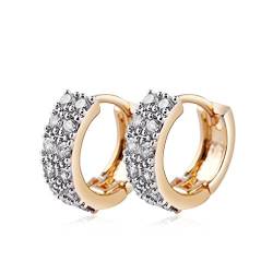 YAZILIND Vogue elegantes Gold Zirkonia Hoop Huggies Ohrringe für Frauen Schmuck Geschenk Überzogen von YAZILIND