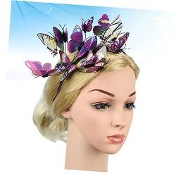 Schmetterlings-Stirnband for Frauen, Braut-Kopfschmuck, Damen-Stirnbänder, lila Haare, Fräulein Hochzeitskleid, Kranz/168 von YBAOFU