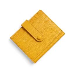 Kleine Leder-Geldbörse für Damen, RFID-blockierende Bifold-Geldbörsen, Reißverschluss, Leder-Geldbörse, Kreditkartenetui, Geldbörsen mit Ausweisfenster (Color : Yellow) von YBRAVO