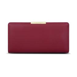 YBRAVO Damen-Geldbörse aus weichem Leder, Leder-Kreditkartenhalter, Bifold-Clutch, Münz-Reißverschluss, Lange Reise-Geldbörse für Frauen und Mädchen (Color : Red) von YBRAVO