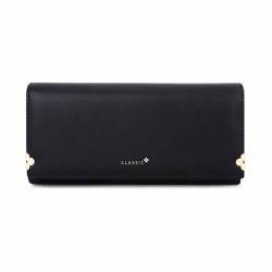 YBRAVO Frauen Geldbörse Weiches Leder Multi-Karten-Organizer Dame Clutch Luxus Frauen Viele Abteilungen Große Kapazität Geldbörsen Mode Weibliche Kartenhalter Billfold (Color : Black) von YBRAVO