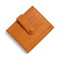 YBRAVO Kleine Leder-Geldbörse für Damen, RFID-blockierende Bifold-Geldbörsen, Reißverschluss, Leder-Geldbörse, Kreditkartenetui, Geldbörsen mit Ausweisfenster (Color : Orange) von YBRAVO