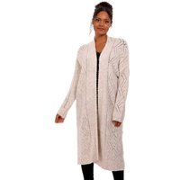 YC Fashion & Style Longstrickjacke Strickjacke mit Lochstrick Muster One Size (1-tlg) in Unifarbe von YC Fashion & Style