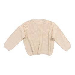 Solide Strickpullover für Babys, Jungen, Baumwolle, langärmelig, Pullover, Oberteil, Herbst- und Winterkleidung O Strickjacke Mädchen (Beige, 3 Years) von YCBMINGCAN