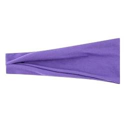 Sport-Stirnbänder für Damen und Herren, elastisch, weicher Stoff, rutschfeste Haarbänder, Haarkette für tägliches Training, Yoga, Laufen, Sport, Unisex Stirnbänder Kinder (Purple, One Size) von YCBMINGCAN