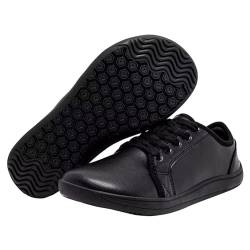 YCBMINGCAN Breite, minimalistische Damen-Sneaker, Barfuß-, lässige Wanderschuhe, tiefe Schnürung, leicht, bequem Damenschuhe Sandale (Black, 37) von YCBMINGCAN