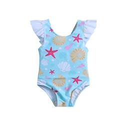 YCBMINGCAN Kleinkind Baby Einteiler Badeanzug Sport Niedlich Hohe Taille Bikini Set Badeanzug Badeanzug Gr. 146 Schwimmshirt Baby 86 (Blue-4, 3-6 Months) von YCBMINGCAN