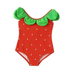 YCBMINGCAN Kleinkind Baby Einteiler Badeanzug Sport Niedlich Hohe Taille Bikini Set Badeanzug Badeanzug Gr. 146 Schwimmshirt Baby 86 (Red, 3-6 Months) von YCBMINGCAN