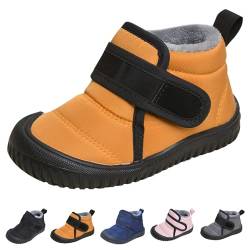 Barfussschuhe Kinder Winter Wasserdicht, Outdoor Warm Gefüttert Winterstiefel Ergonomische Barfuß Winterschuhe (Yellow, Kleinkind, Herren, 25, Numerisch, EU Schuhgrößensystem, M) von YCYATS