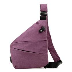 Diebstahlsichere Umhängetasche, Anti Diebstahl Tasche, Anti-Diebstahl Sling Bag für Damen und Herren, Wasserresistent (Purple, Left) von YCYATS