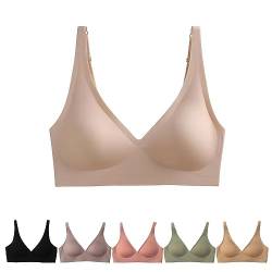 YCYATS Ballanda BH, Lavania - Nahtloser Premium Komfort BH Push Up, Invisible Comfortable Wireless Bra (S, Beige) von YCYATS