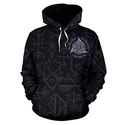 Herren Hoodies 3D All Over Printed Tattoo Hoodie Streetwear Nordic Viking Mythology Rune Unisex Langarm Pullover Hoodie Bekleidung Gr. 7XL, Hoodie von YCYR