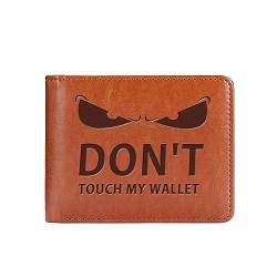 YDJFCCTD Don't Touch My Wallet Teen Leder Bifold Bi-Fold Wallets Kreditkarte Dünne Geldbörsen Tasche Leder Kreditkarte Halter Geschenk, Meine Brieftasche 2, Cool von YDJFCCTD