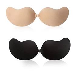 YDMAJF Klebe BH Push Up, 2 Stück Trägerloser BH, Rückenfreier BH, Unsichtbarer BH, Haut Freundlich Selbstklebend BH, Wiederverwendbare Unsichtbar, für Abendkleid Brautkleid Badeanzug und rückenfreie von YDMAJF