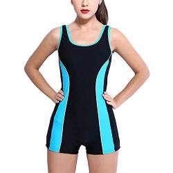 YDSH Damen Sportlicher Badeanzug mit Bein Boyleg Schwimmanzug Bademode mit Bein Hotpants von YDSH