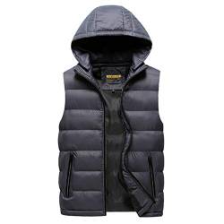 YDSH Herren Daunenweste mit Kapuze ärmellose Jacke Steppweste,Herren Weste Steppweste Daunenweste Bodywarmer Vest von YDSH