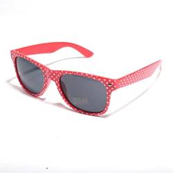 YEAG Vazrobe Katzenaugen-Sonnenbrille für Damen, gepunktet, Sonnenbrillen für Damen, Cat'seye-Schattierungen, weiblicher Stil, Rot, Weiß, Rosa, Schwarz, Roter quadratischer Punkt, as photo von YEAG