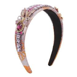 Europäische und amerikanische glänzende stoff-set diamant haarband frauen persönlichkeit stirnband, lila von YEAMKE