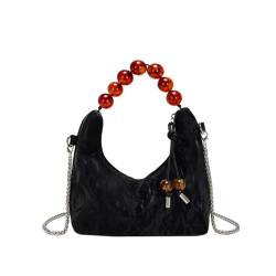 YEAMKE Handtasche für Frauen, Damentasche, Umhängetasche, schwarz, 21 * 10 * 19 cm von YEAMKE