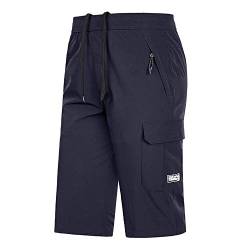 YEBIRAL Bermuda Shorts Herren Sport Shorts Freizeithose Schnelltrocknend Sporthose Cargo Capri Kurze Hose Lose Trainingshose viele Farben, auch Übergrößen bis 7XL(5XL,Dunkelblau) von YEBIRAL