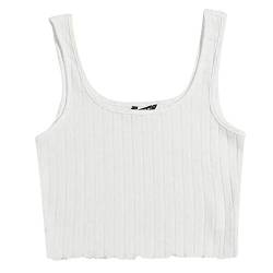 YEBIRAL Crop Tops Damen Tank Top Casual Sexy Ärmellose Tanktop Camisole Weste Sommer Sport BH Unterhemden Basic Top Teenager Mädchen Bauchfreie Oberteile von YEBIRAL