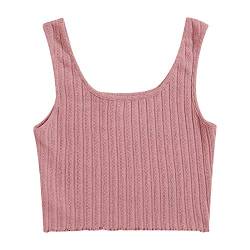 YEBIRAL Crop Tops Damen Tank Top Casual Sexy Ärmellose Tanktop Camisole Weste Sommer Sport BH Unterhemden Basic Top Teenager Mädchen Bauchfreie Oberteile von YEBIRAL