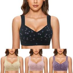 YEBIRAL Damen BH ohne Bügel Große Größen Still-BH Push Up Vorderverschluss Minimizer BH Bequem Breiten Trägern Schlaf BH Vollständige Abdeckung Bustier Cup Bra Unterwäsche Frauen Schalen BH XS-5XL von YEBIRAL