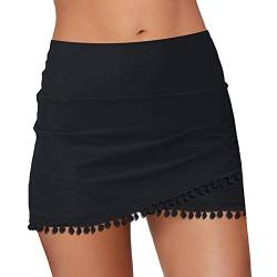 YEBIRAL Damen Bademode Kurze Rock Baderock Bikinirock Sportrock Strand Rock mit Innenslip Wassersport Badeshorts Schnell Trocknendes Schwimmrock Eingebaut Bikinihose von YEBIRAL