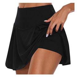 YEBIRAL Damen Sportskort Fitness Tennis Golf Sport Hosen Rock Elastische Laufshorts 2 in1 Sport Leggings mit Rock Kurz Skort Active Athletic Hosenrock Laufenrock von YEBIRAL