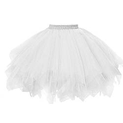 YEBIRAL Damen Tutu Tüllrock Unterrock Rock 50er Rockabilly Petticoat Vintage Blase Tütü Ballet Tanzrock Ballkleid Kurz Rock Retro Faschingskostüme für Karneval Party Kleid von YEBIRAL