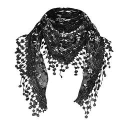 YEBIRAL Heißer Verkauf Damen Schal Lace Frauen Accessoires Tücher Halstuch Dreieck Schals 15 Farben(Schwarz) von YEBIRAL