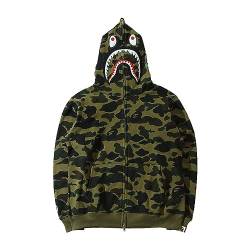 YEBIRAL Herren Bape Shark Hoodie Damen Kapuzenpullover 3D Camouflage Bape Hoodie Haikopf Shark Jacke Hip Hop Streetwear Pullover Unisex Locker Casual Sweatjacke mit Kapuze von YEBIRAL