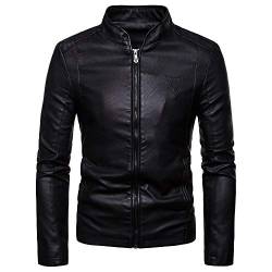 YEBIRAL Herren Lederjacke Slim Fit Übergangsjacke Bikerjacke Basic Echtleder Kunstleder Jacke in vielen Varianten und Farben von YEBIRAL