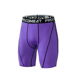 YEBIRAL Herren Sports Shorts - Kompressionsshorts/Funktionsshorts/Radhose/Fahrradhose/Radlerhose(XL,Violett) von YEBIRAL