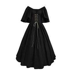 YEBIRAL Mittelalter Kleidung Damen Renaissance Kleid Gothic Maxikleid Lang Viktorianischen Kleid Vintage Kleider Cosplay Kostüm für Halloween Karneval von YEBIRAL