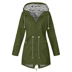 YEBIRAL Regenjacke Damen Wasserdicht Atmungsaktiv Leicht Faltbar Herbst Übergangsjacke Outdoorjacke Windbreaker Packbare Dünne Regenmantel mit Kapuze ​Windjacke Wandern Regenjacken von YEBIRAL