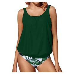 YEBIRAL Tankini Damen Set Bauch Weg Bauchweg Zweiteiliger Badeanzug Push Up Bademode Tankini Oberteile mit Badeshorts 2 Teilig Swimsuit Elegant Strandmode Frauen Badeanzüge Badebekleidung von YEBIRAL